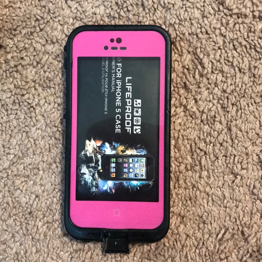 Pink LifeProof case for iPhone 5